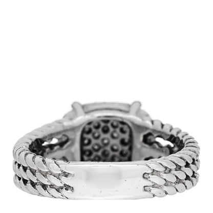 David Yurman Sterling Silver Diamond 10mm Petite Wheaton Ring 54 6.75 3 of 4