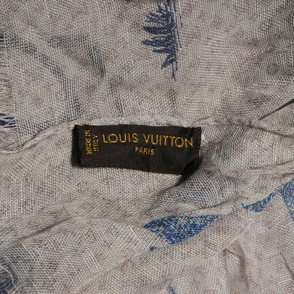 Louis Vuitton Cotton Linen Toile Etole De Louis Pareo Blue 5 of 6