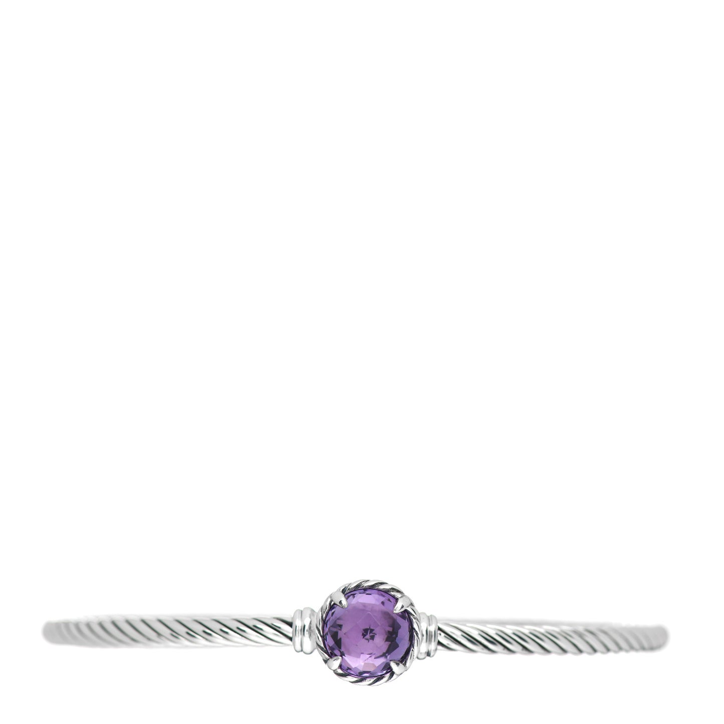 Sterling Silver Amethyst 3mm Chatelaine Bracelet