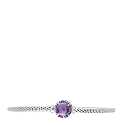 David Yurman Sterling Silver Amethyst 3mm Chatelaine Bracelet 1 of 4