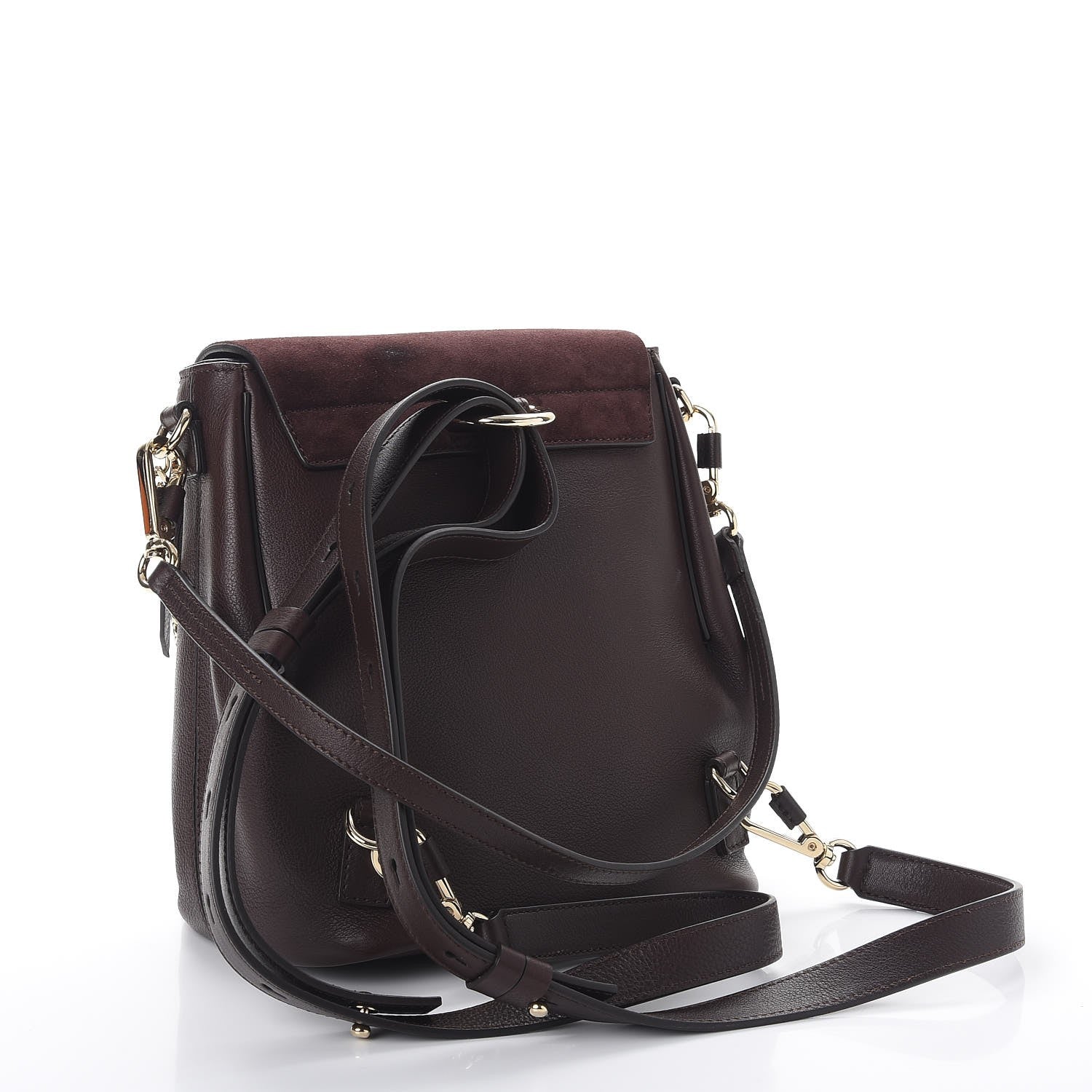 Chloe Suede Calfskin Small Faye Backpack Carbon Brown 3 of 7