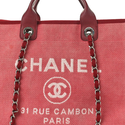 Chanel Canvas Large Deauville Tote Red 8 of 11