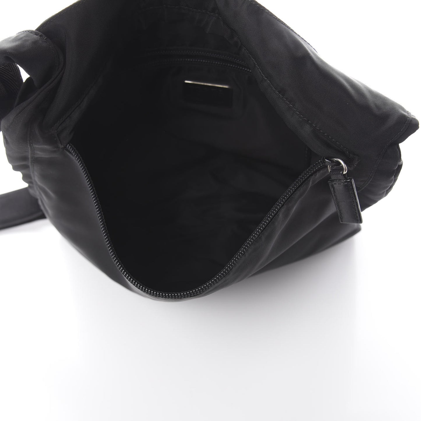 Nylon Flat Messenger Bag Black