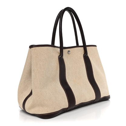 Hermes Buffle Sindhu Toile Garden Party 36 MM Tote Marron Fonce 2 of 18