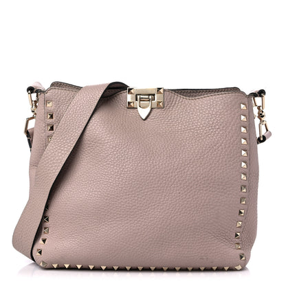 Valentino Garavani Pebbled Calfskin Small Rockstud Flip-Lock Messenger Bag Water Rose 1 of 13