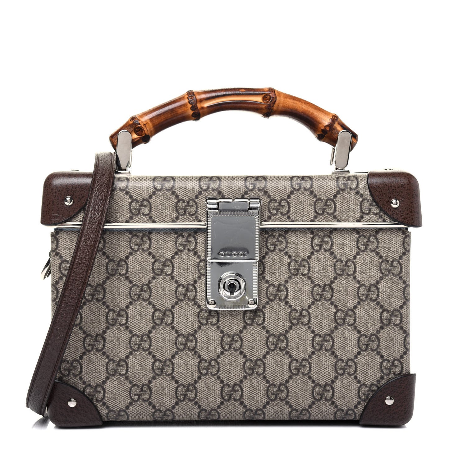 GG Supreme Monogram Globe-Trotter Beauty Case Brown