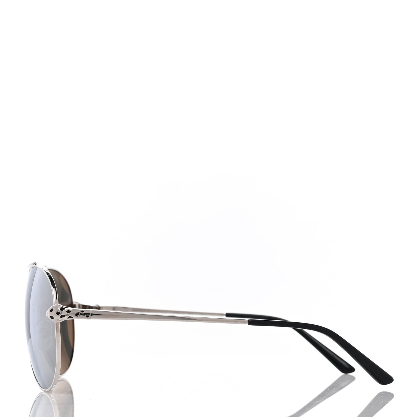 Panthere De Cartier Aviator Sunglasses Silver