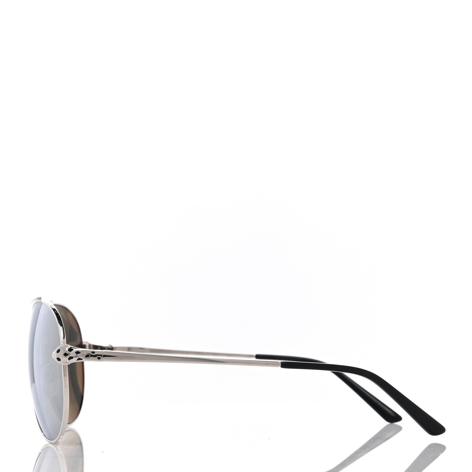 Cartier Panthere De Cartier Aviator Sunglasses Silver 3 of 9