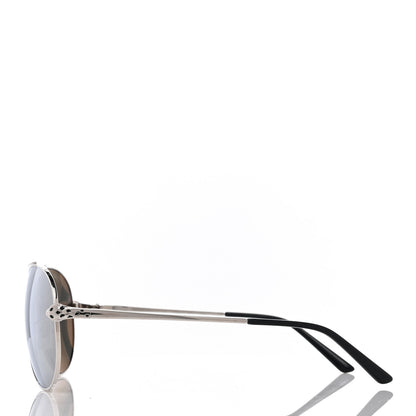 Cartier Panthere De Cartier Aviator Sunglasses Silver 3 of 9