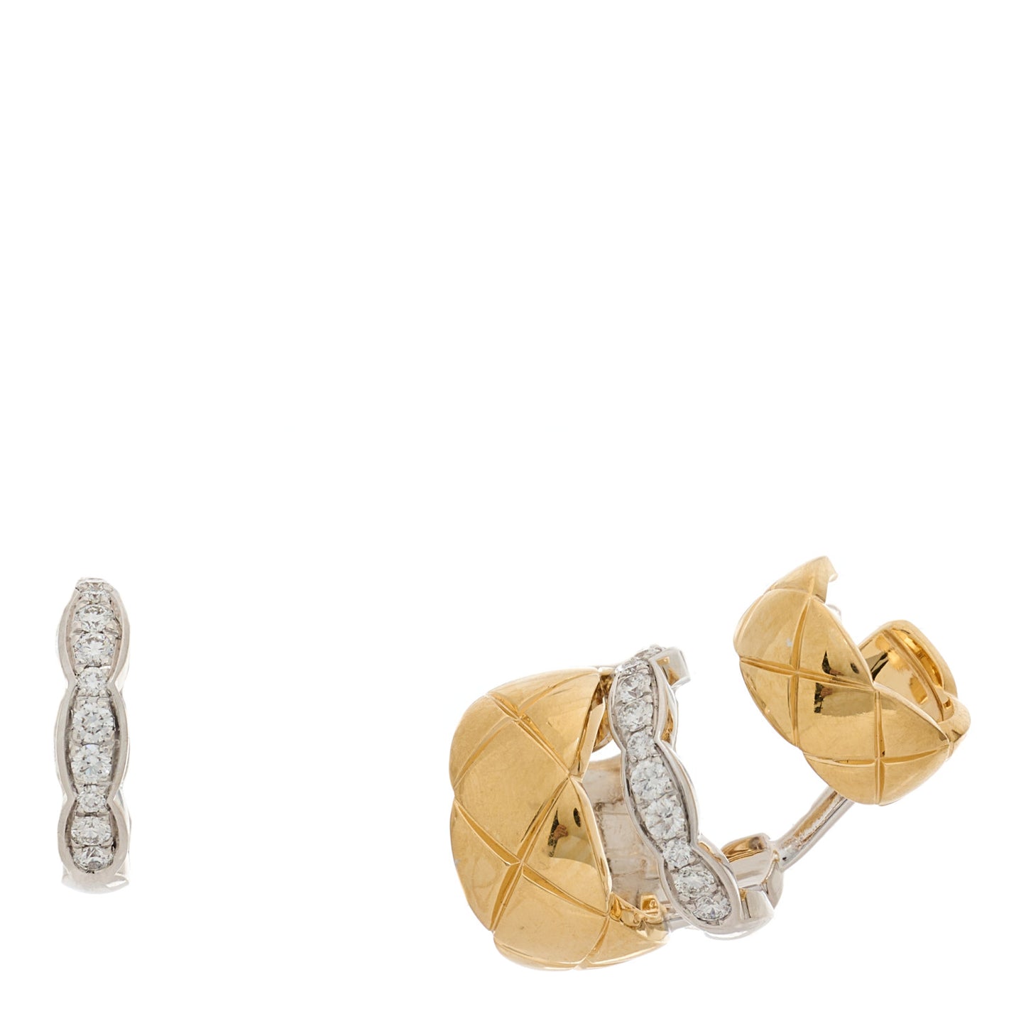 18K Yellow White Gold Diamond Coco Crush Earrings