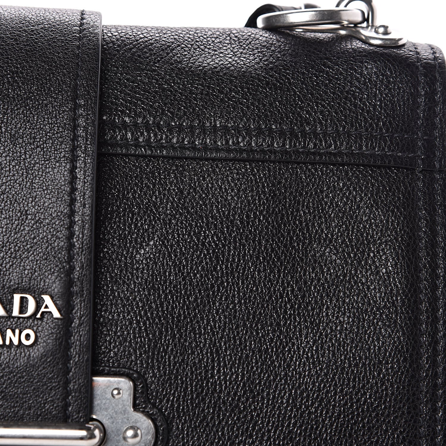 Prada Glace Calf Large Soft Cahier Bag Black Astrale 10 of 11