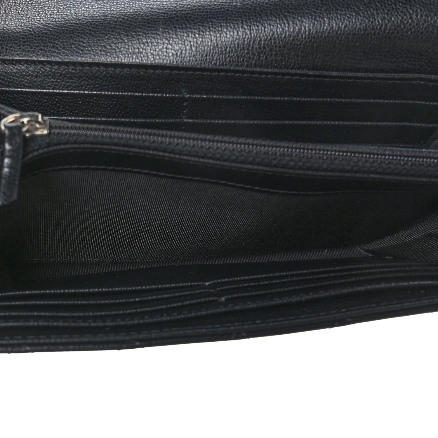 Chanel Grained Calfskin Quilted CC Box Flap Wallet Black 5 of 8