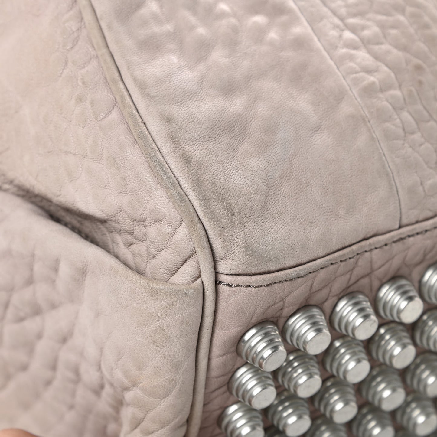 Pebbled Lambskin Rocco Duffel Grey