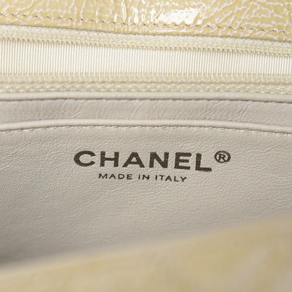 Chanel Crinkled Patent Quilted Jumbo Single Flap Light Beige 6 of 14