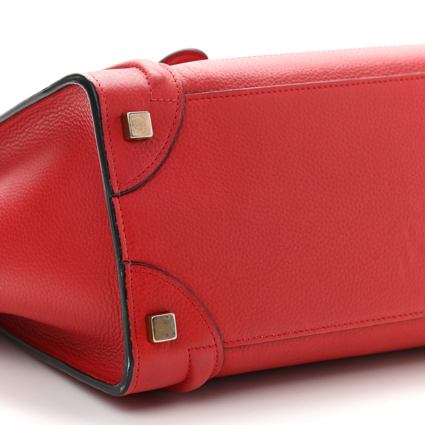 Drummed Calfskin Micro Luggage Red