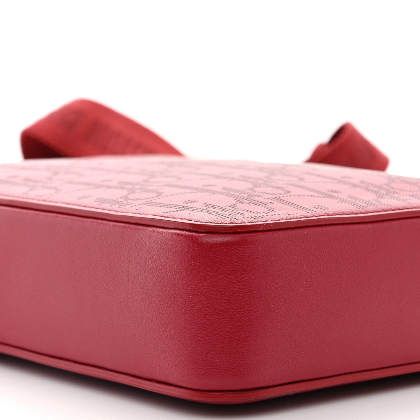 Calfskin Oblique Galaxy Perforated World Tour Messenger Pouch Red White