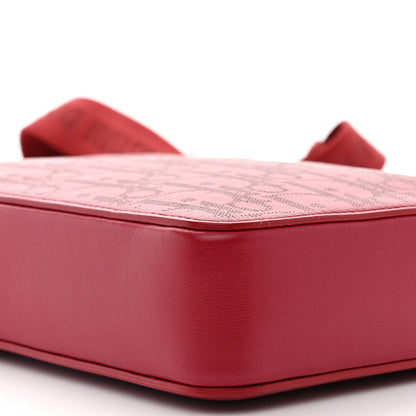 Christian Dior Calfskin Oblique Galaxy Perforated World Tour Messenger Pouch Red White 9 of 10