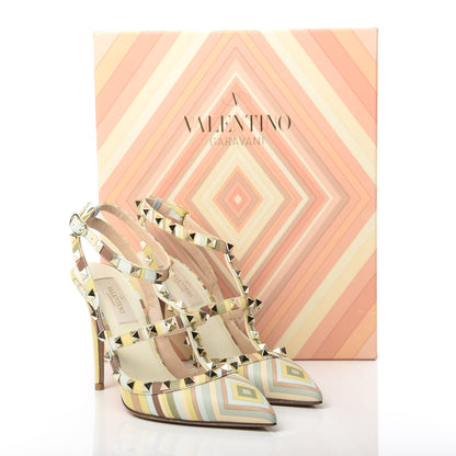 Valentino Garavani Nappa Native Couture 1975 Rockstud Ankle Strap Pumps 37 Multicolor 10 of 10
