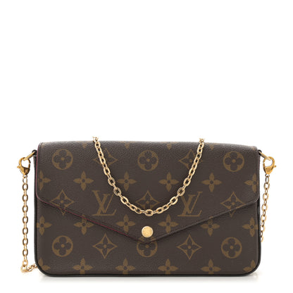 Louis Vuitton Monogram Pochette Felicie Chain Wallet Fuchsia 1 of 13