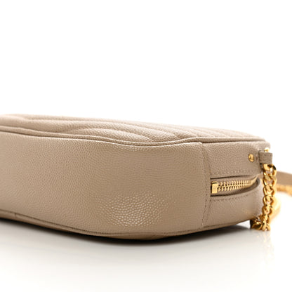 Saint Laurent Grain De Poudre Matelasse Monogram Mini Lou Camera Bag Dark Beige 10 of 10