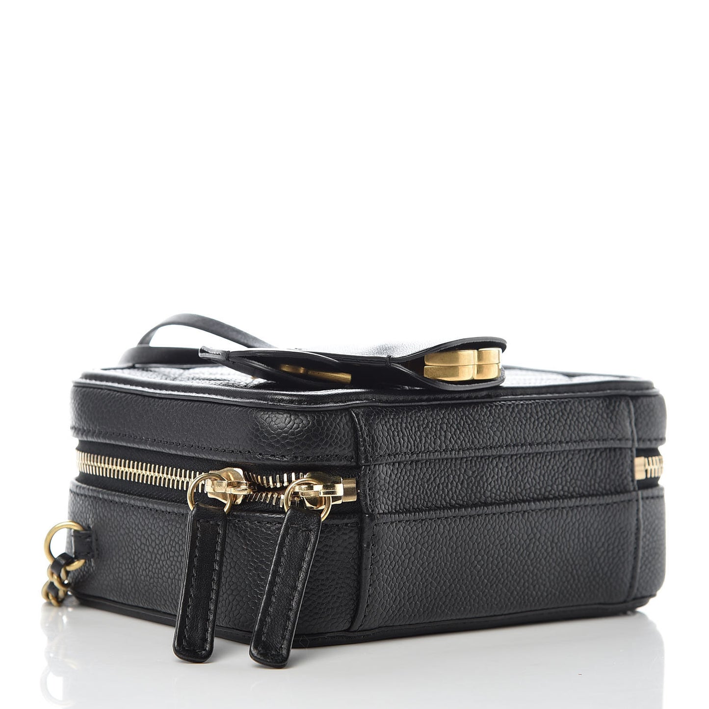 Caviar Quilted Small CC Filigree Vanity Case Black
