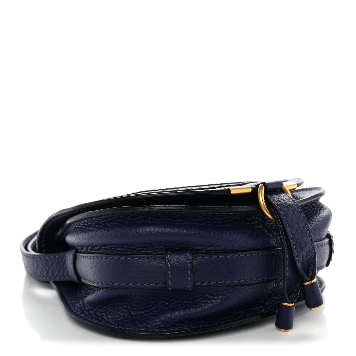 Calfskin Mini Marcie Round Crossbody Bag Storm Blue