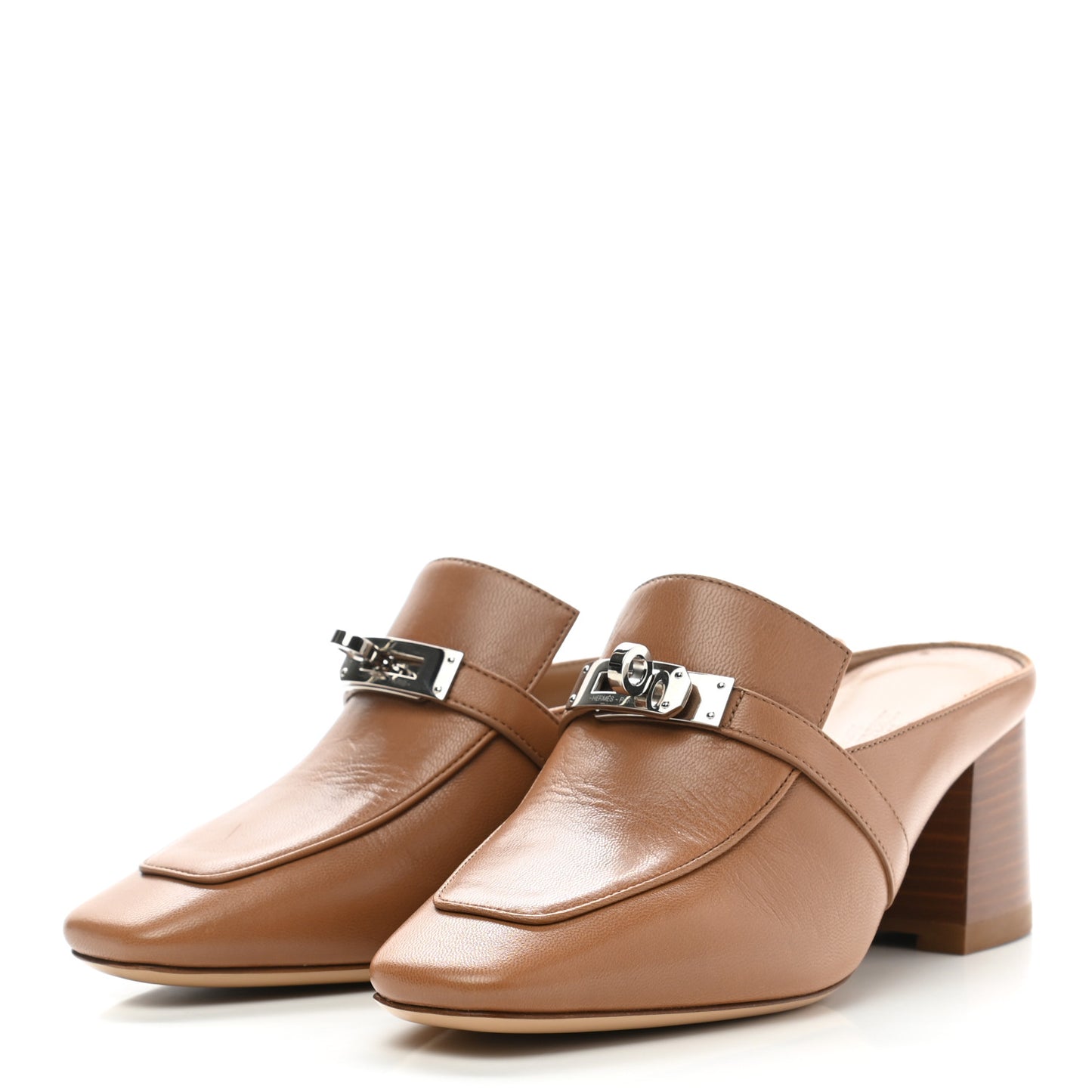 Goatskin Blossom Mules 35 Marron Havane