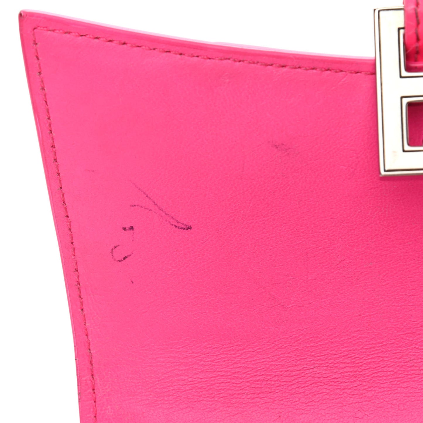 Shiny Box Calfskin Hourglass Top Handle Bag XS Hot Pink