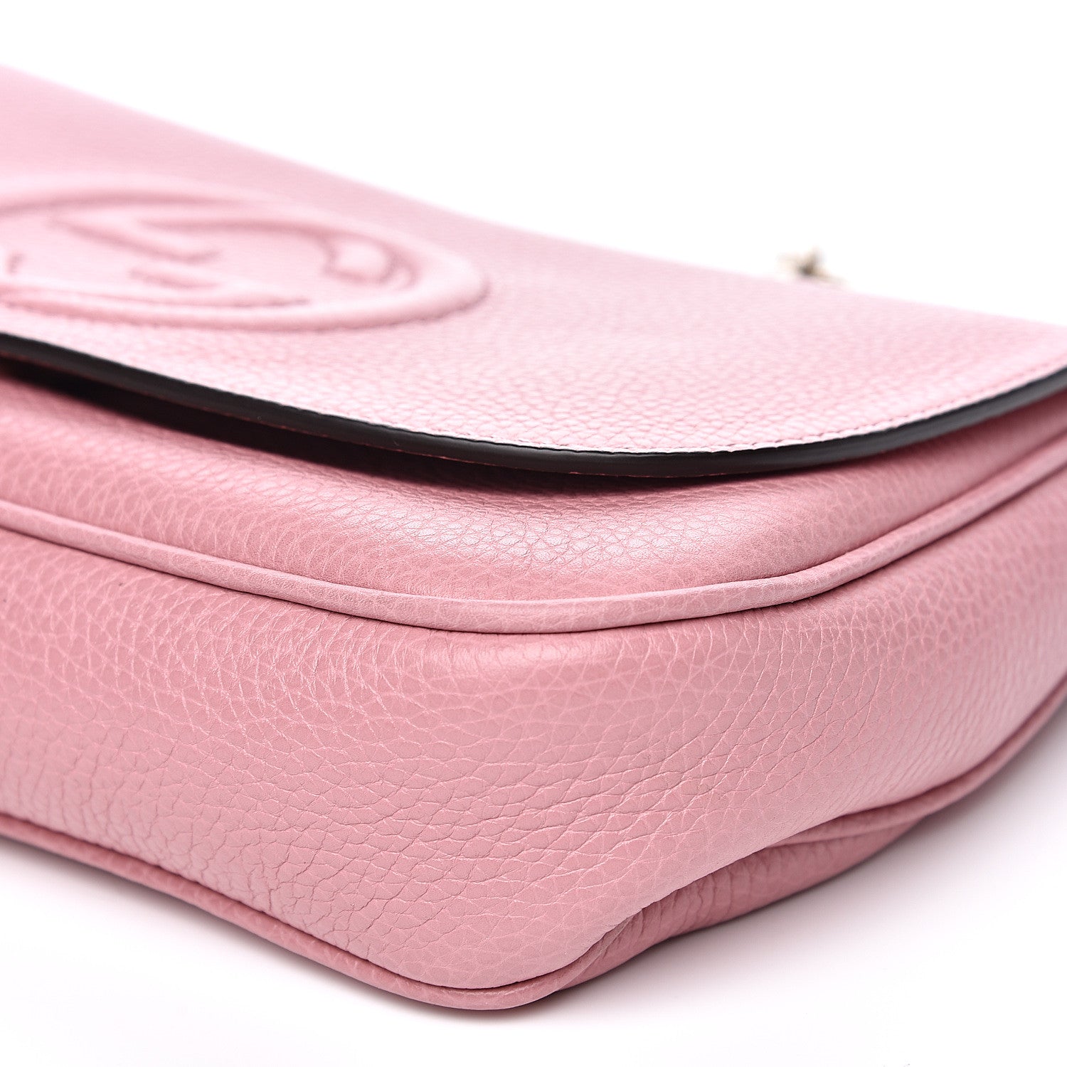 Gucci Pebbled Calfskin Medium Soho Flap Crossbody Pink 9 of 10