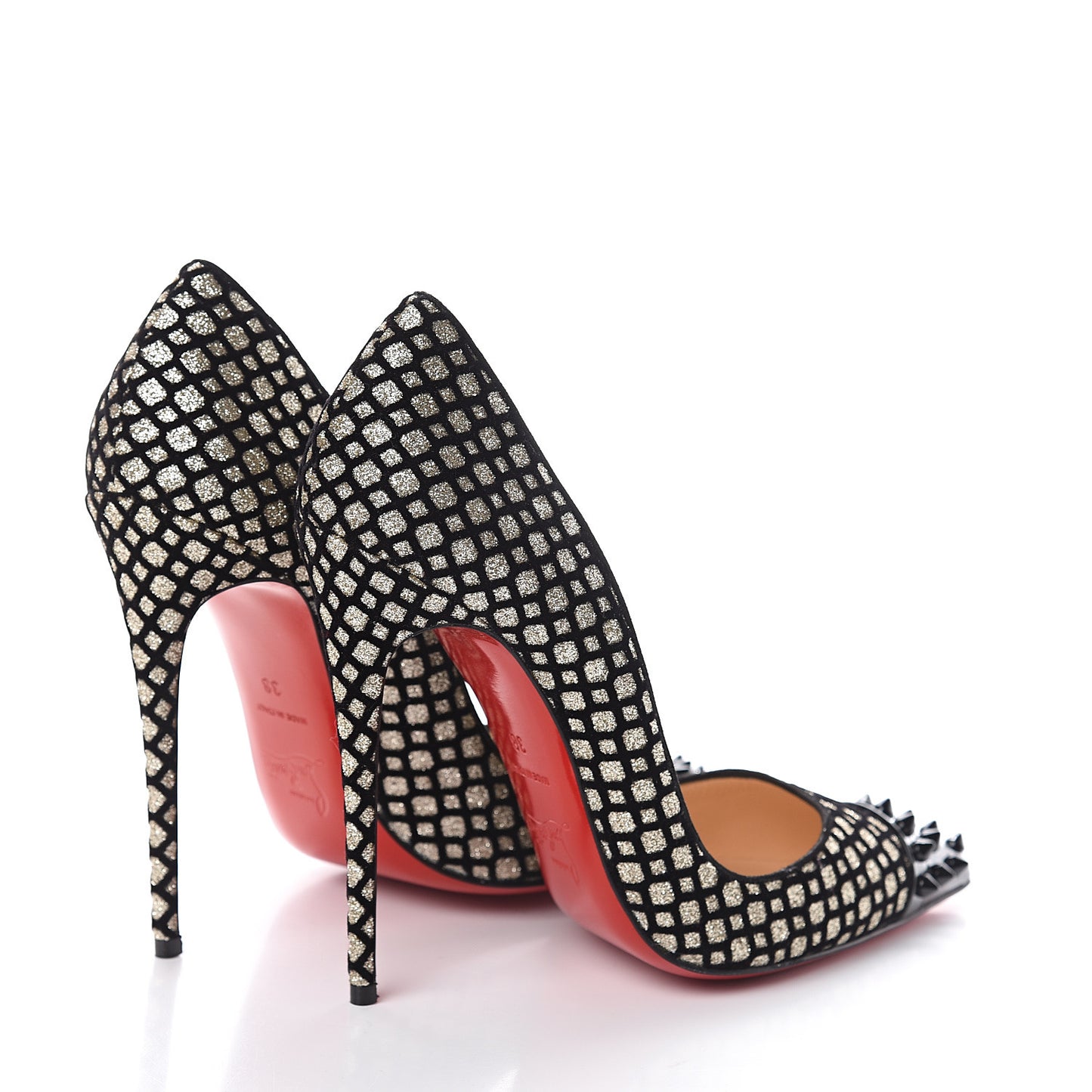 Glitter Floque Geo 120 Pumps 38 Platine Black