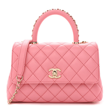 Chanel Caviar Quilted Mini Coco Chain Handle Flap Pink 1 of 11