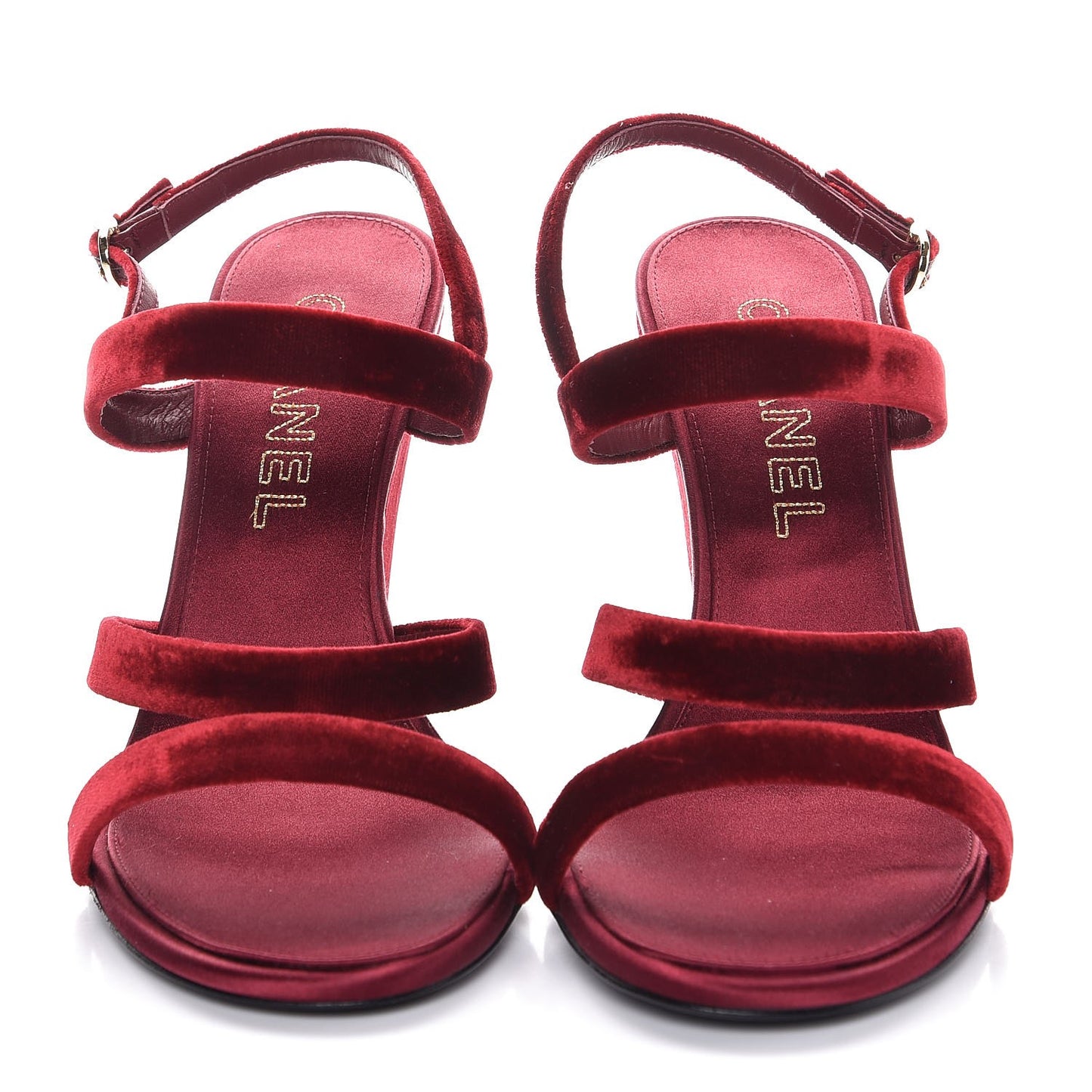 Velvet Wedge Sandal 40.5 Burgundy
