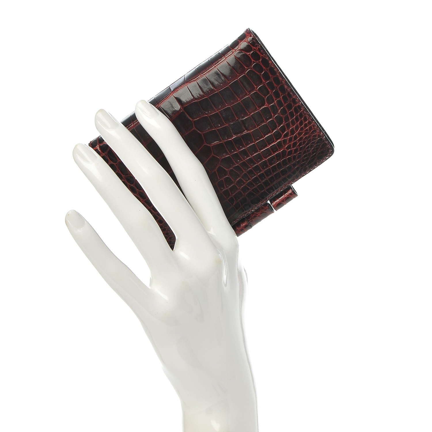 Gucci Glazed Crocodile Mini Agenda Cover Burgundy 2 of 7