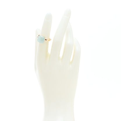 Pomellato 18K Rose White Gold Milky Aquamarine Classic Nudo Ring 48 4.5 2 of 6