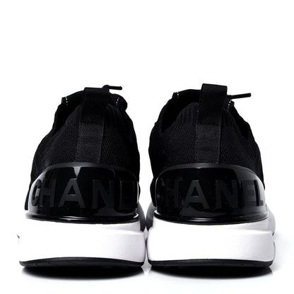 Chanel Mixed Fibers Quilted Womens CC Sneakers 39 Black 4 of 6