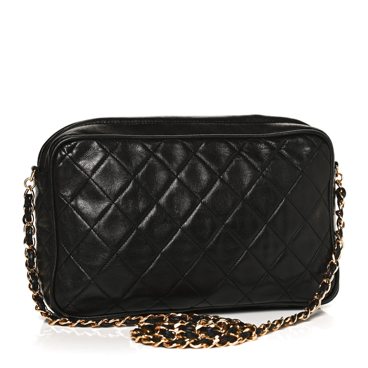 Chanel Lambskin Quilted CC Tassel Camera Case Black 3 of 11