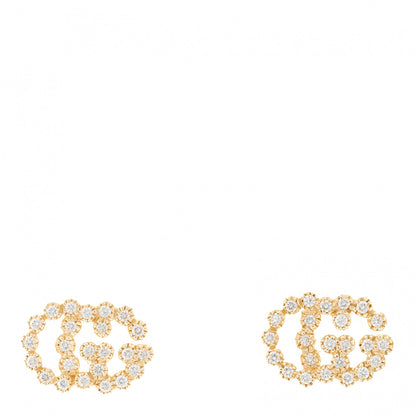 Gucci 18K Yellow Gold Diamond Running G Earrings 1 of 5