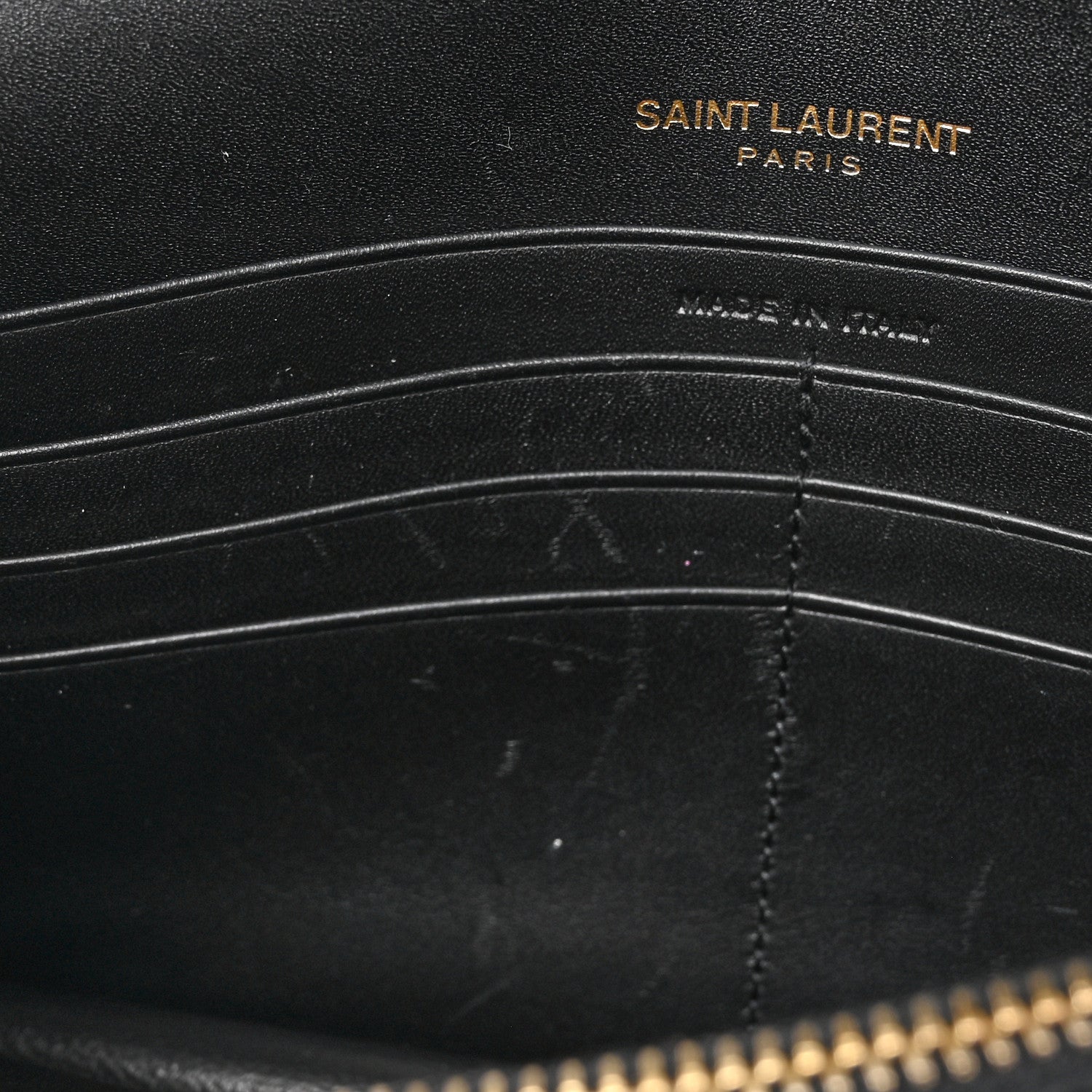 Saint Laurent Smooth Calfskin Classic Monogram Kate Tassel Chain Wallet Black 10 of 16