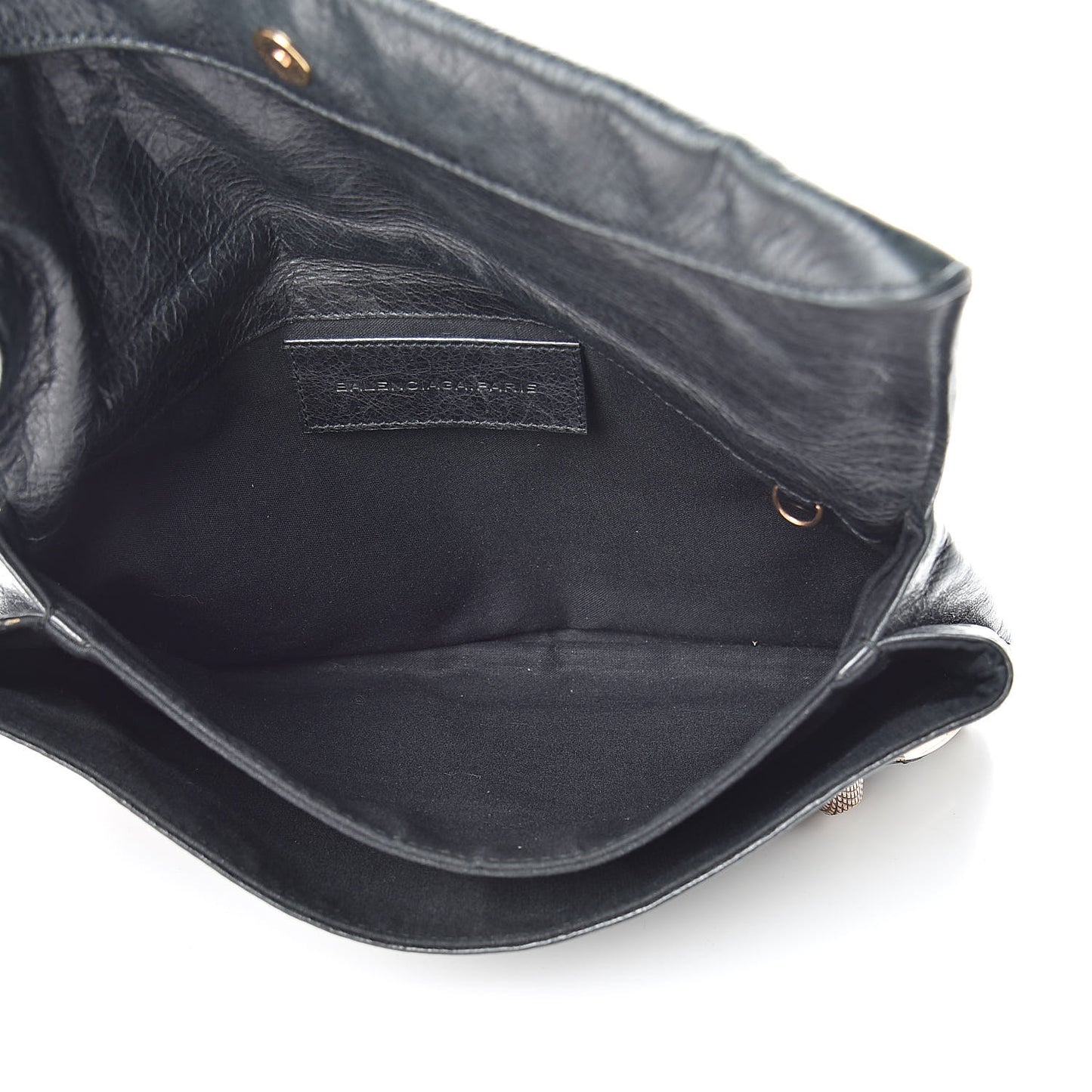 Agneau Giant 21 Rose Gold Hardware Envelope Clutch Black