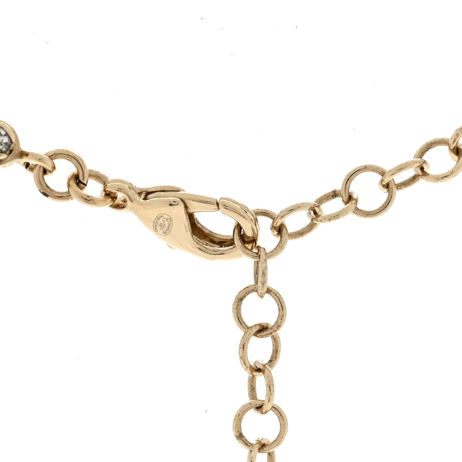 Chanel Crystal CC Chain Short Necklace Gold 5 of 6