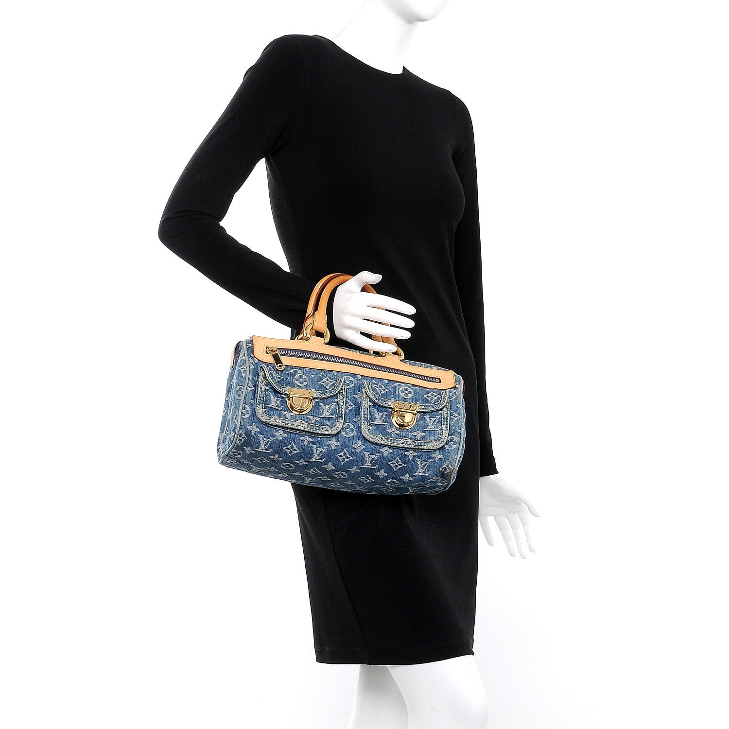 Louis Vuitton Monogram Denim Neo Speedy Blue 2 of 14