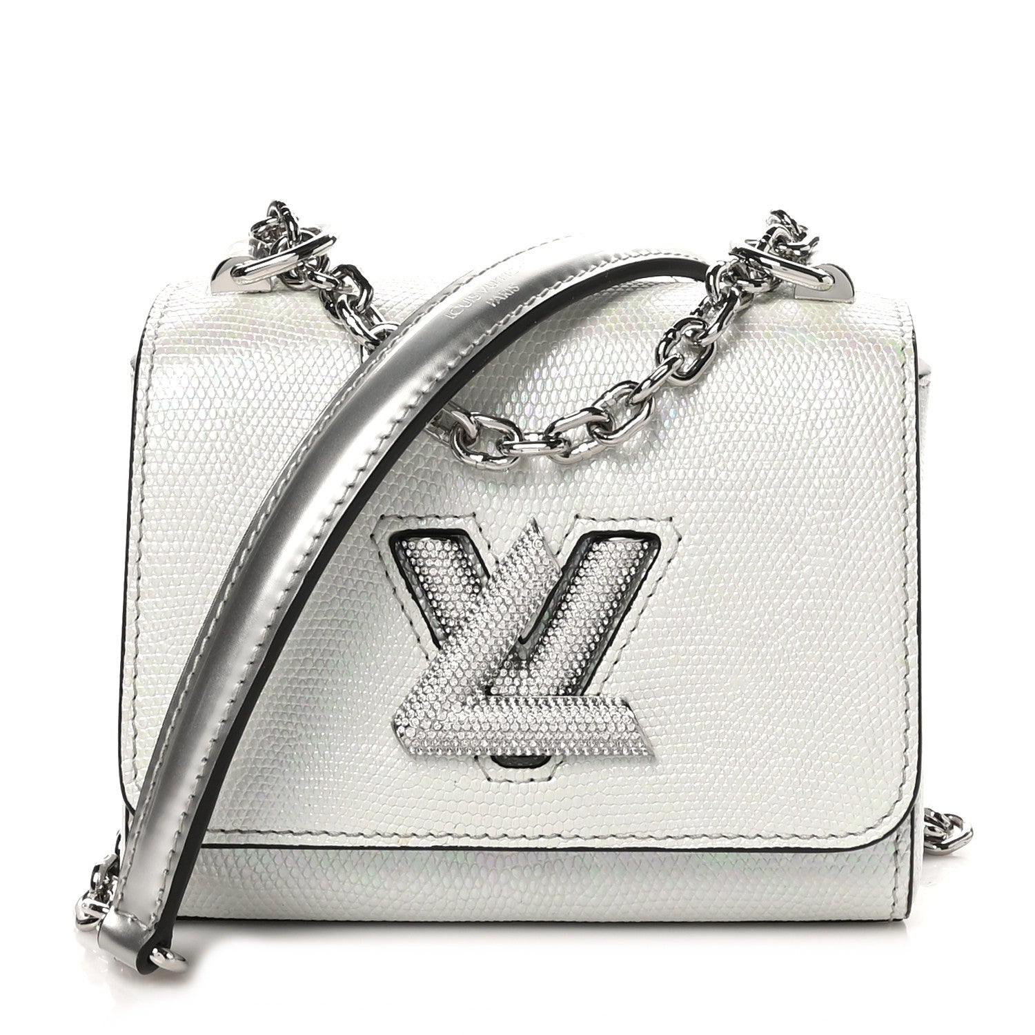 Louis Vuitton Iridescent Lizard Mini Swarovski Strass Twist Shoulder Bag 1 of 10