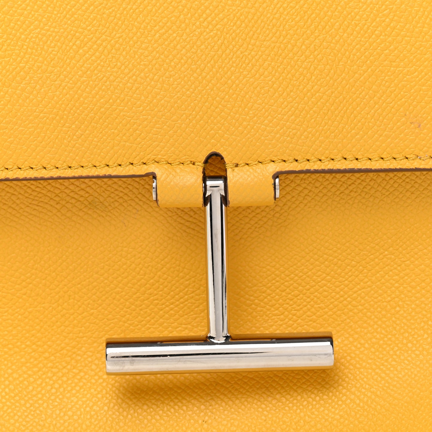 Grained Calfskin Mini T Clasp Tara Crossbody Bag Yellow