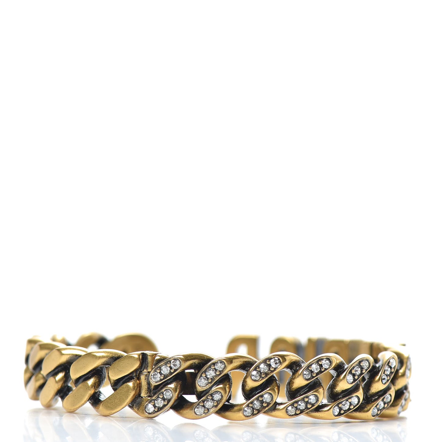 Metal Crystal J'Adior Chain Bracelet Gold