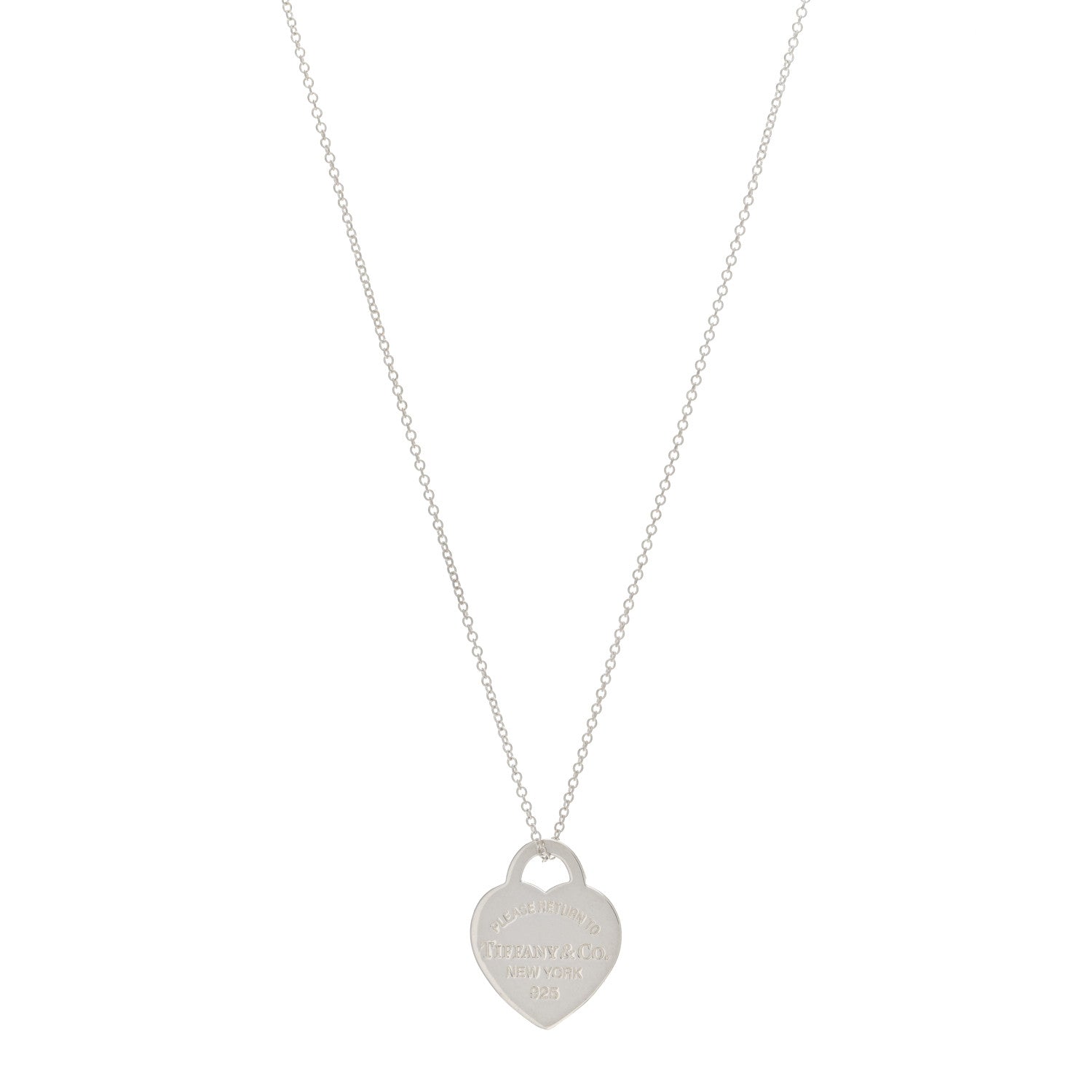 Tiffany Sterling Silver Small Return to Tiffany Heart Pendant Necklace 1 of 4