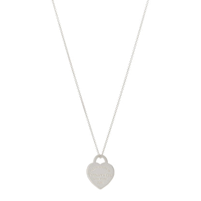Tiffany Sterling Silver Small Return to Tiffany Heart Pendant Necklace 1 of 4