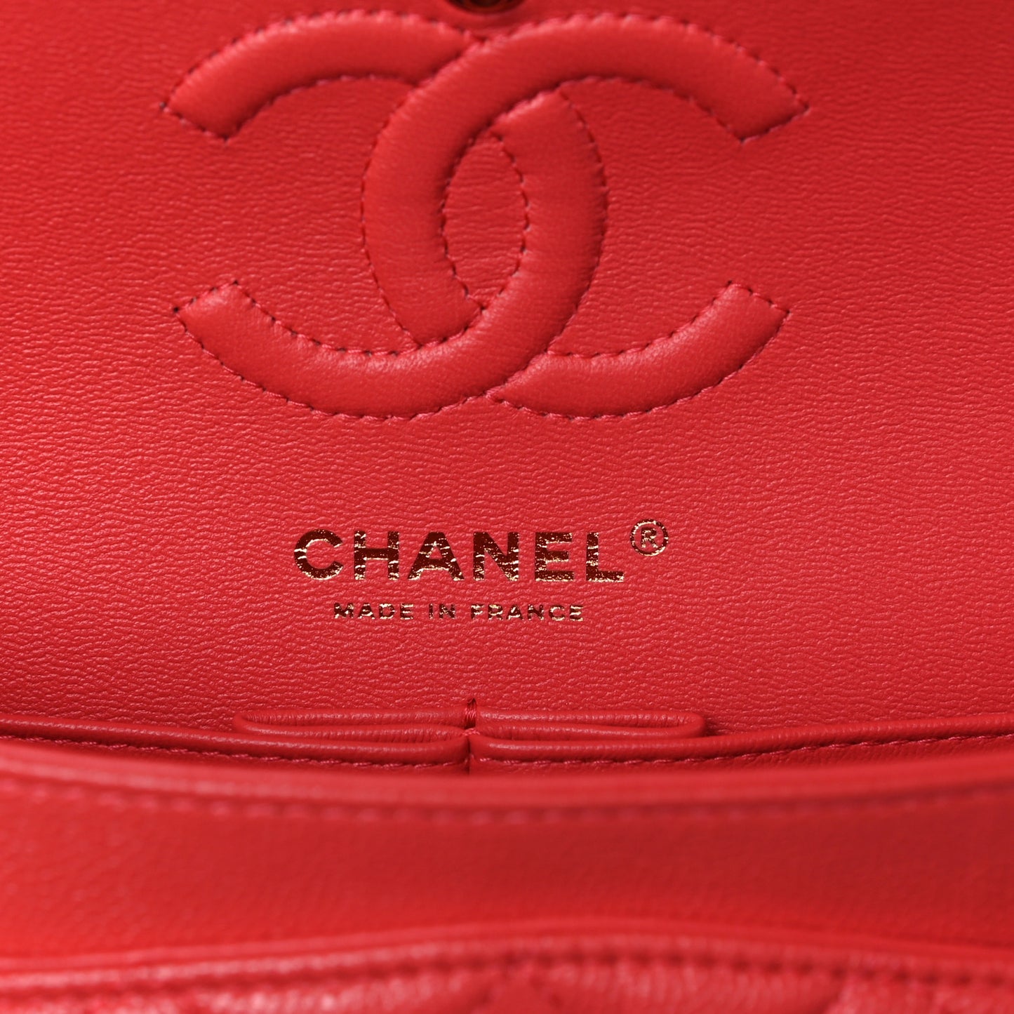 Caviar Quilted Small Double Flap Red