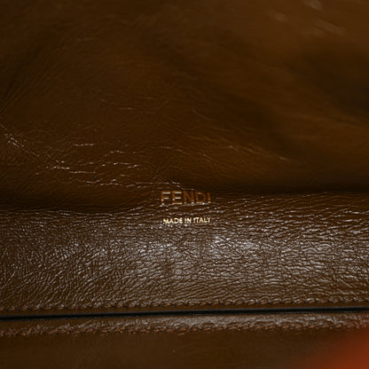 Fendi Vitello Liberty Glossy Lambskin Perforated Medium Peekaboo X-Lite White Ice Rust Maya 6 of 10