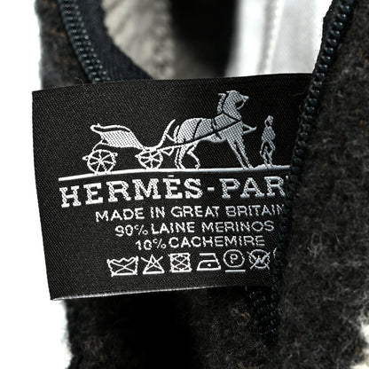 Hermes Wool Cashmere Avalon Pillow PM Ecru Gris Fonce 3 of 3