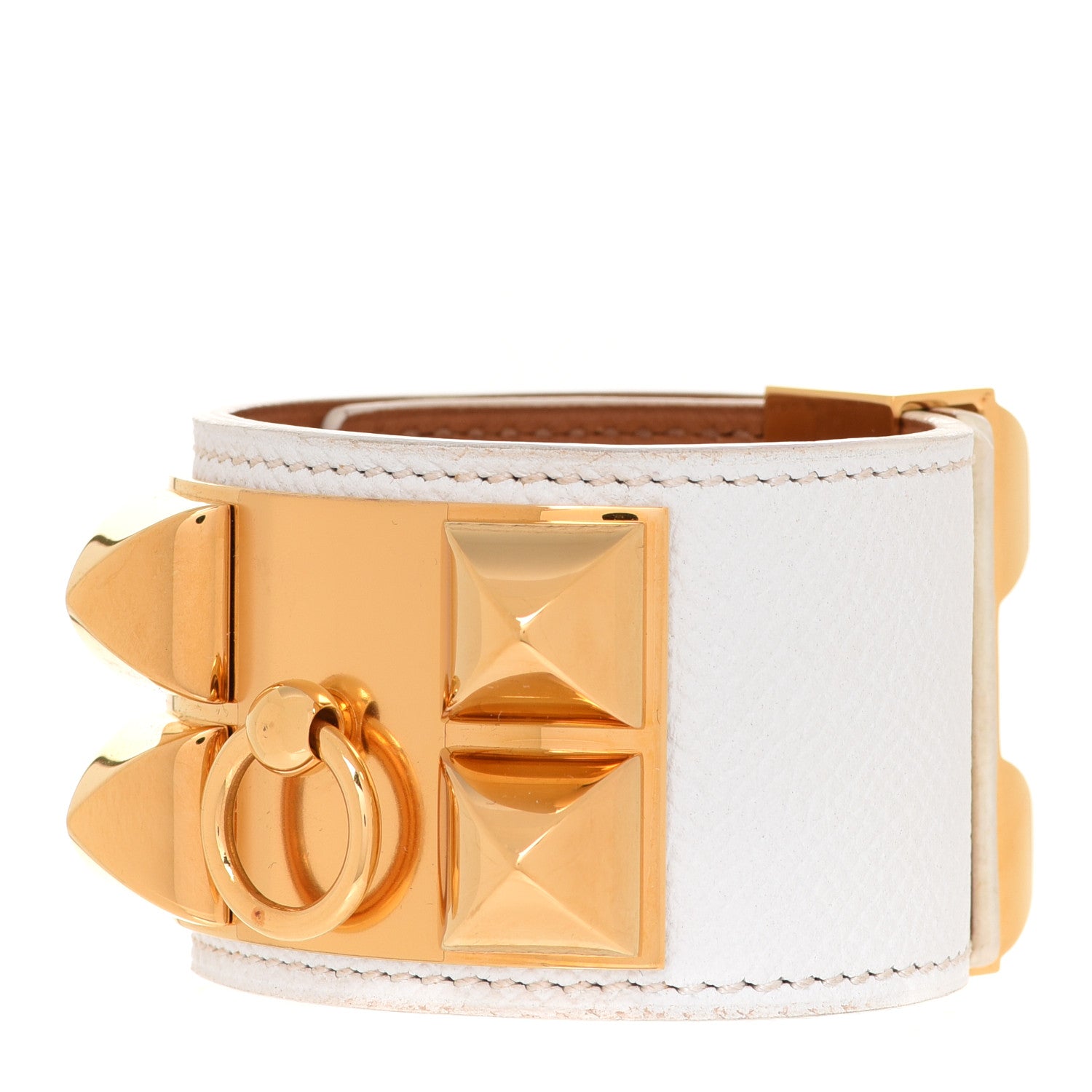 Hermes Epsom Collier de Chien CDC Bracelet S White 1 of 6